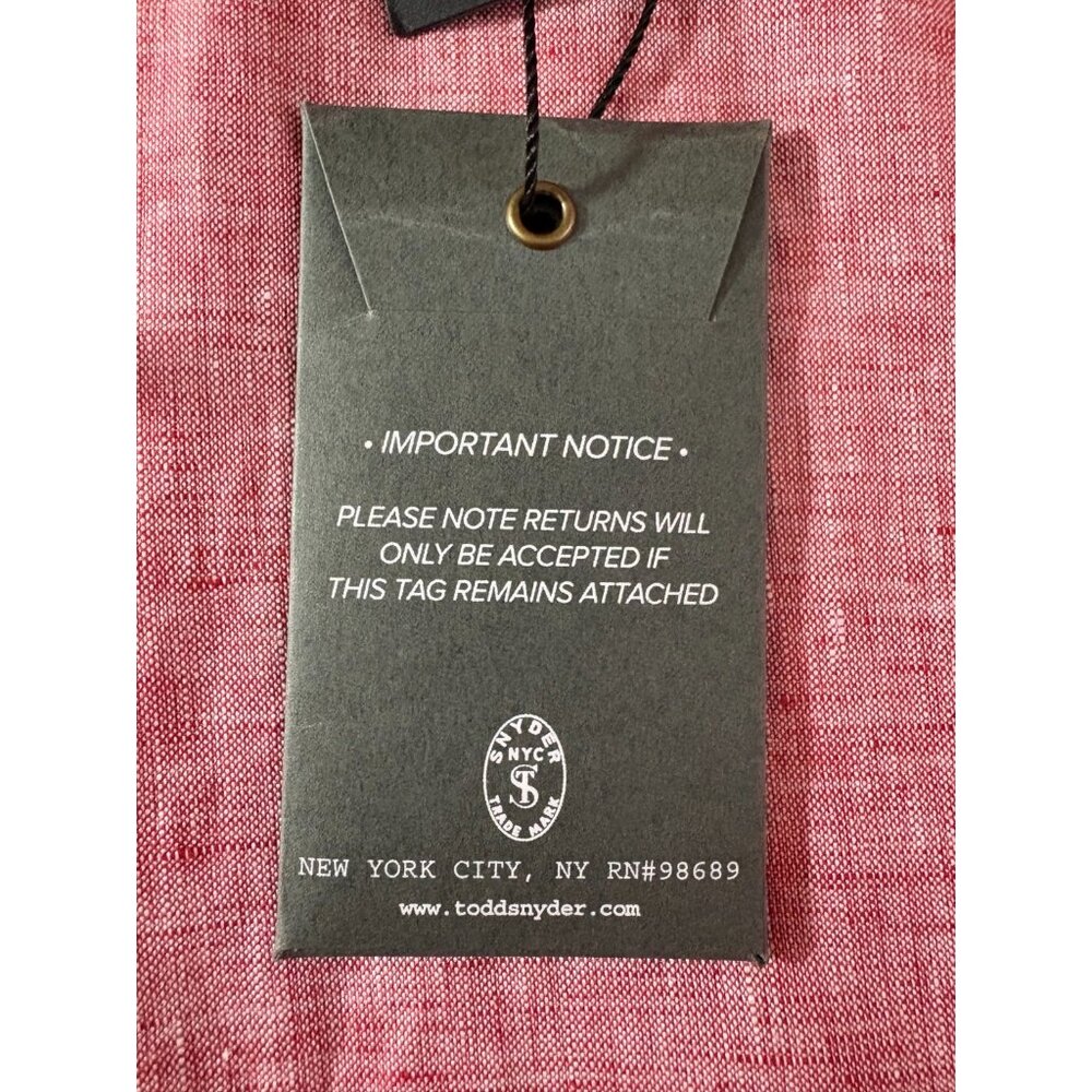 Todd Snyder Italian fabric linen utility Shirt Sz Medium color Pink NWT Portugal - Picture 4 of 11
